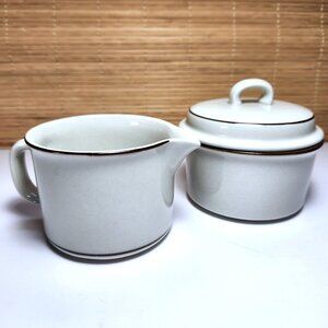 Arabia Fennica Cream and Sugar Set Stoneware Covered Sugar Bowl Mid Century